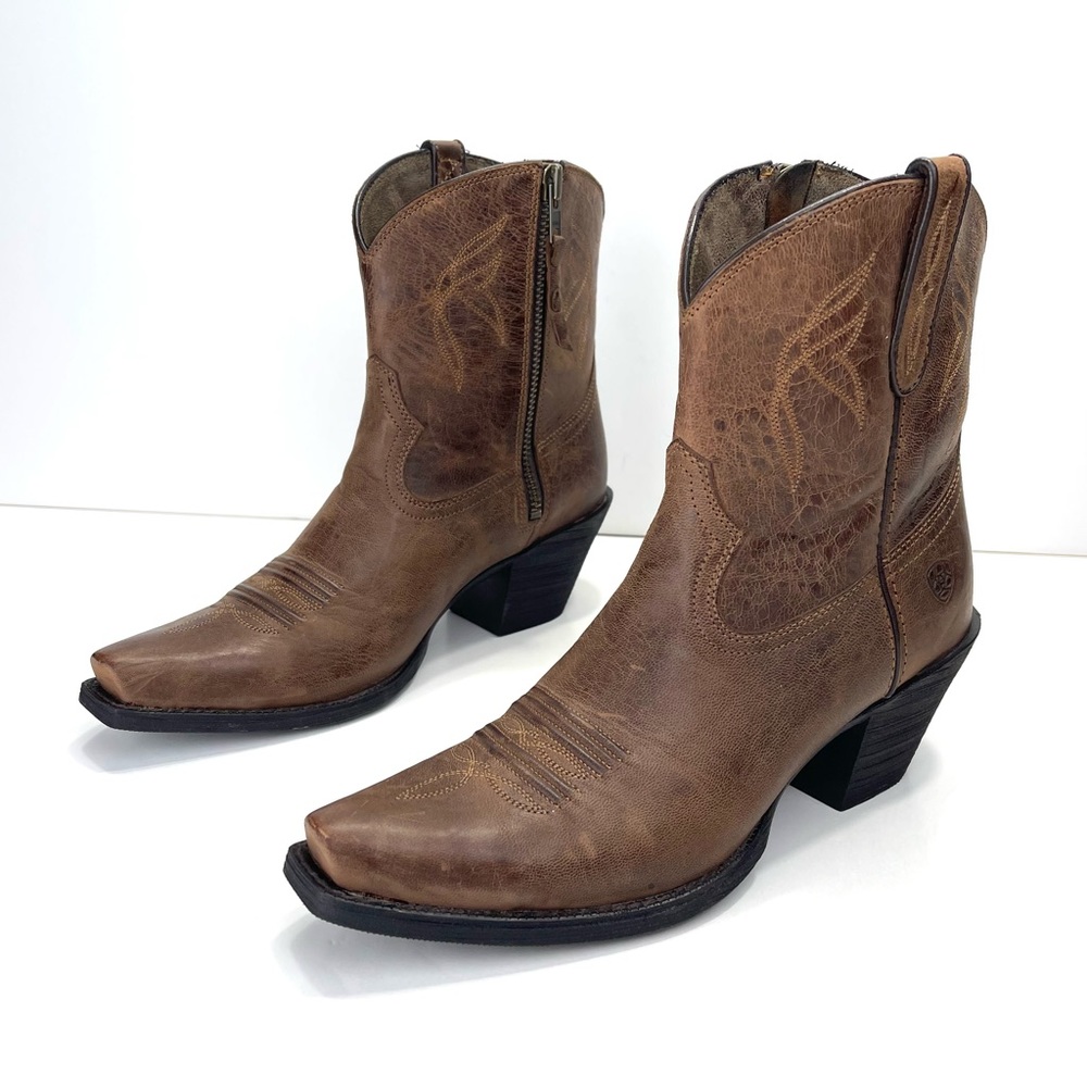 ARIAT LOVELY SASSY BROWN LEATHER BOOTS Size 7.5B